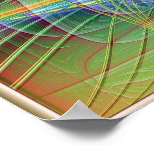 Golden Fractal Wave Poster (Hoek)