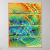 Golden Fractal Wave Poster (Voorkant)