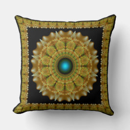 Golden fractale ornament mandala kussen