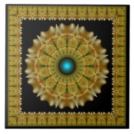 Golden fractale ornament mandala tegeltje
