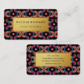 Golden Frame Artistic Paisley Pattern Visitekaartje (Voorkant / Achterkant)