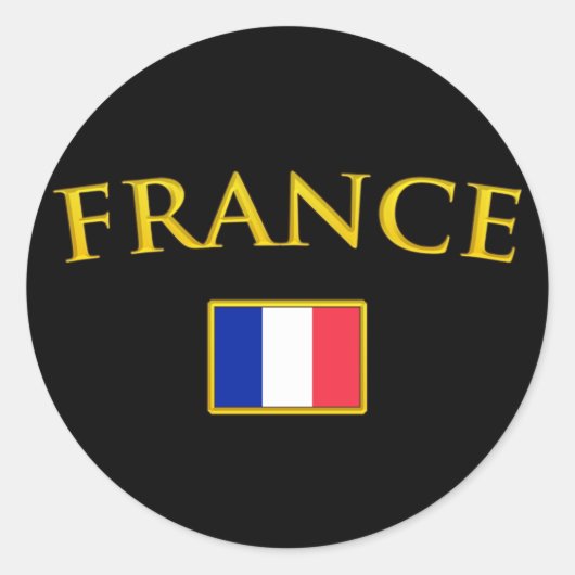 Golden France Ronde Sticker (Voorkant)