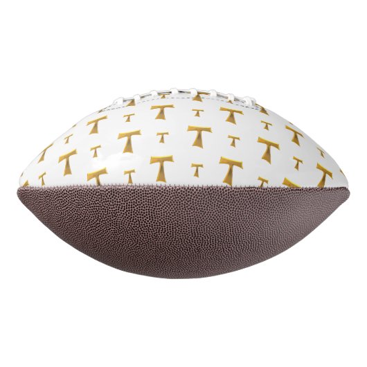 Golden Franciscan Tau Cross American Football (Gedraaid 270)