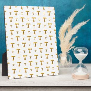Golden Franciscan Tau Cross Fotoplaat