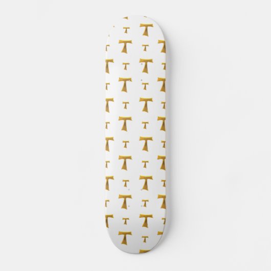 Golden Franciscan Tau Cross Skateboard (Voorkant)