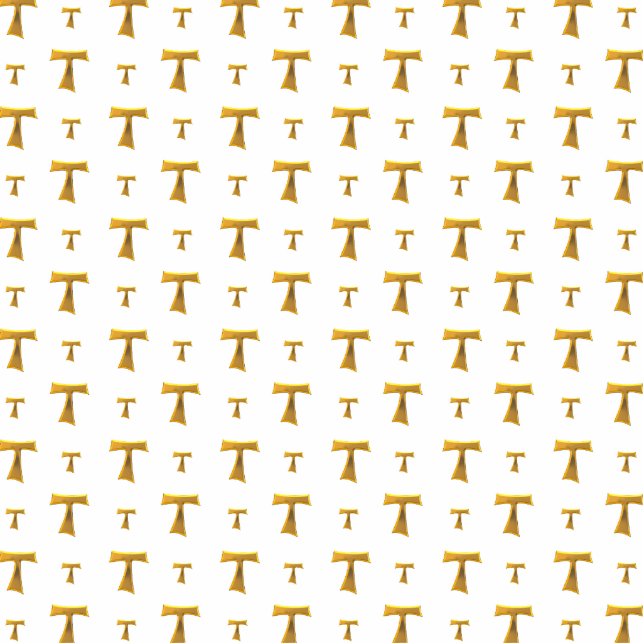 Golden Franciscan Tau Cross Staand Fotobeeldje (Voorkant)