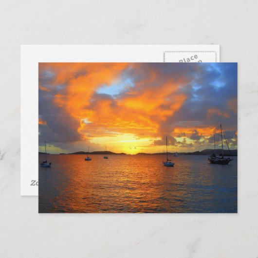 Golden Frank Bay Sunset, St. John, U.S.V.I. Briefkaart (Voorkant / Achterkant)