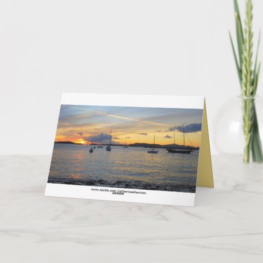 Golden Frank Bay Sunset, St. John, U.S.V.I. Kaart (Achterkant)