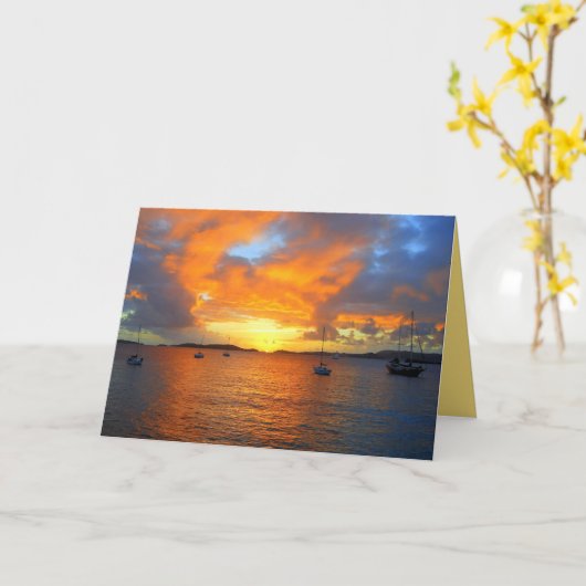 Golden Frank Bay Sunset, St. John, U.S.V.I. Kaart (Gele Bloem)