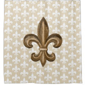 Golden French Fleur de Lis Douchegordijn (Voorkant)