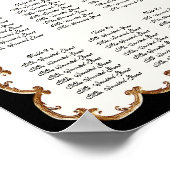 Golden French Swirl 50th Reception Seating Chart Poster (Hoek)