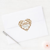 Golden French Swirl Favor Gift 50e Jubileum Hart Sticker (Envelop)