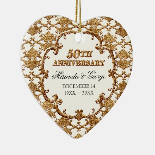 Golden French Swirl Ornament voor het 50e Jubileum (Rechts)