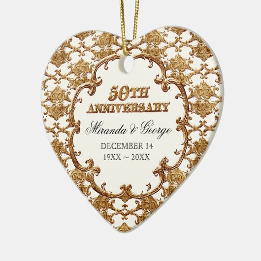 Golden French Swirl Ornament voor het 50e Jubileum (Links)