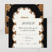 Golden French Swirl RSVP Response 50th Jubileum (Voorkant / Achterkant)