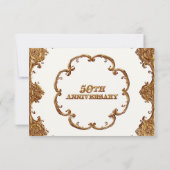 Golden French Swirl RSVP Response 50th Jubileum (Achterkant)