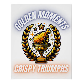 Golden Fried Chicken Trophy Perfect Poster