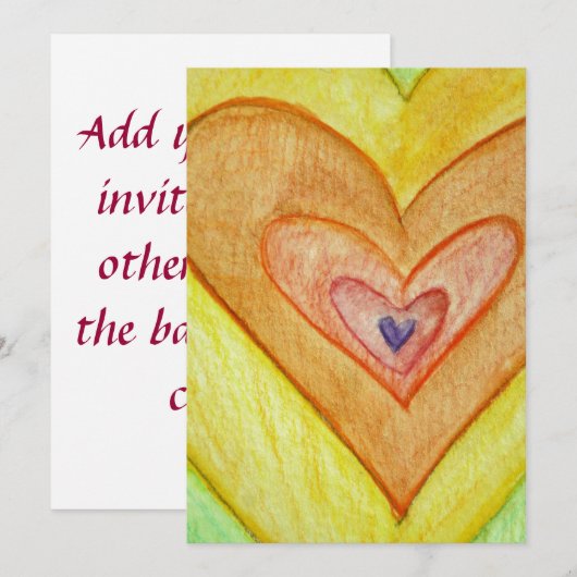 Golden Friendship Hearts Invites or Invites Kaart (Voorkant / Achterkant)
