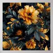 Golden Fringed Waterverf Bloeit Poster (Voorkant)