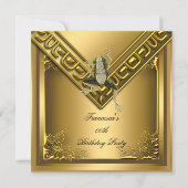 Golden Frog Elite Elegant Birthday Party Kaart (Voorkant)