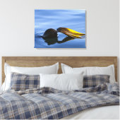 Golden Fronds Wrapped Canvas Afdruk (Insitu (Slaapkamer))