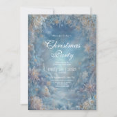 Golden Frost Winter Bloemen Huwelijksuitnodiging Kaart (Voorkant)