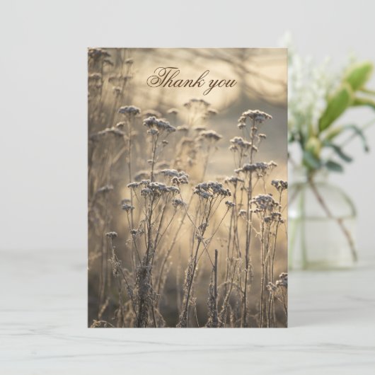 Golden Frosty Morning Flat - Hartelijk dank Bedankkaart (Staand voorkant)