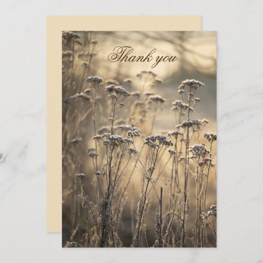 Golden Frosty Morning Flat - Hartelijk dank Bedankkaart (Voorkant / Achterkant)