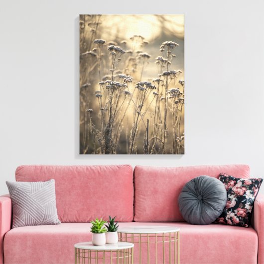 Golden Frosty Morning Vlaams platteland Canvas Afdruk (Insitu (Woonkamer))