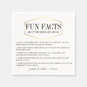 Golden Fun Facts Gepersonaliseerde papieren servet