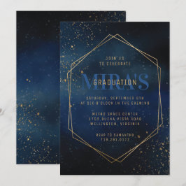 Golden Galaxy Afstuderen Invitation Kaart