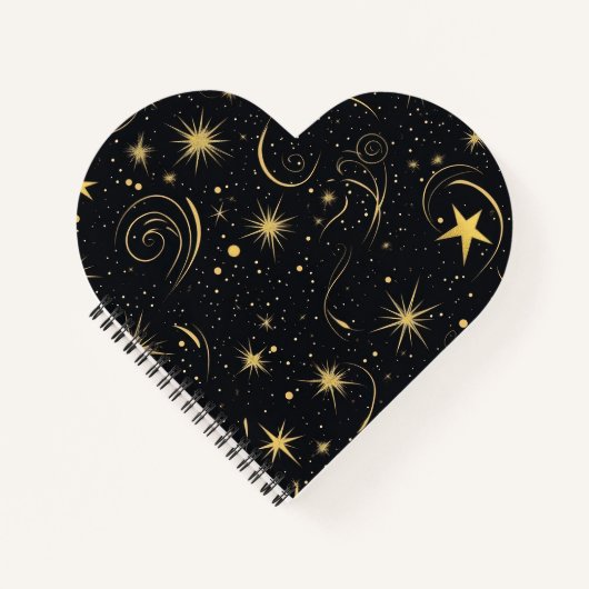 Golden Galaxy Heart Notitieboek (Voorkant)