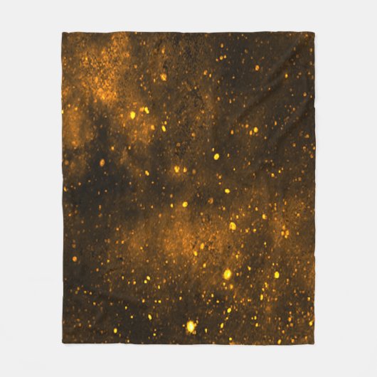 Golden Galaxy Starry Night Fleece Deken (Voorkant)