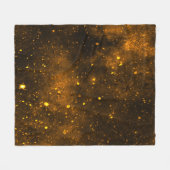 Golden Galaxy Starry Night Fleece Deken (Voorkant (Horizontaal))