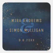 Golden Galaxy Vierkante Sticker (Voorkant)