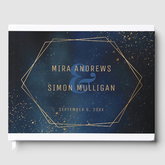 Golden Galaxy Wedding Invitation Gastenboek (Voorkant)