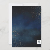 Golden Galaxy Wedding Invitation Kaart (Achterkant)