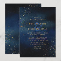 Golden Galaxy Wedding Invitation