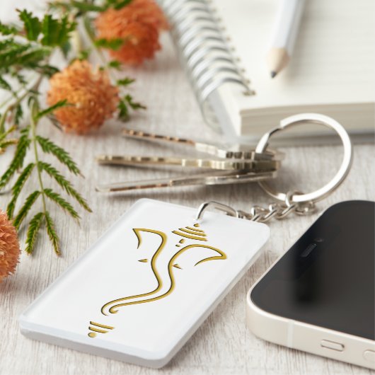 Golden Ganesh Sleutelhanger (Voorkant Rechts)