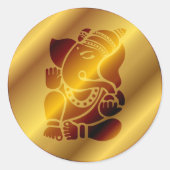 Golden Ganesha Design Ronde Sticker (Voorkant)