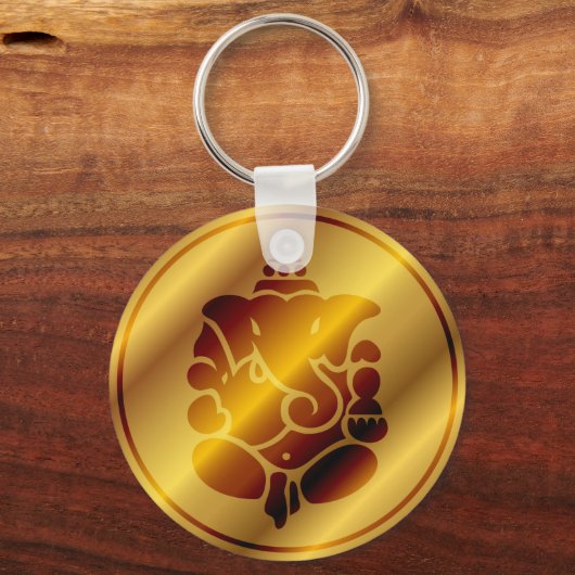 Golden Ganesha Design Sleutelhanger (Voorkant)