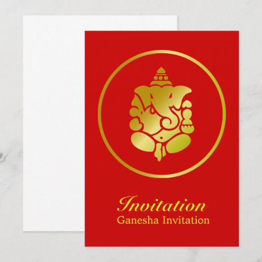 Golden Ganesha Kaart (Voorkant / Achterkant)