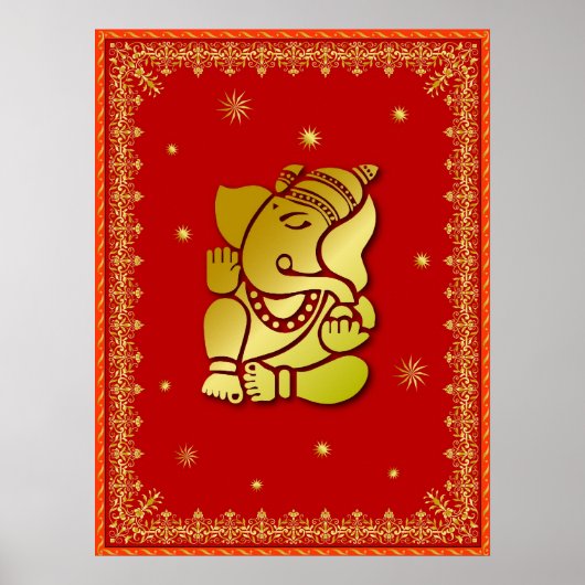 Golden Ganesha Poster (Voorkant)