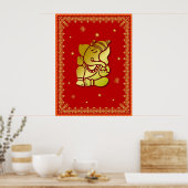 Golden Ganesha Poster (Keuken)