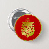 Golden Ganesha Ronde Button 5,7 Cm (Voorkant /achterkant)