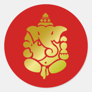 Golden Ganesha Ronde Sticker