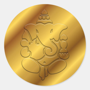 Golden Ganesha Ronde Sticker
