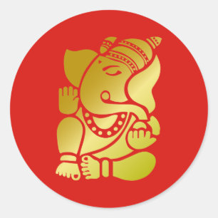 Golden Ganesha Ronde Sticker