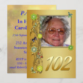 Golden Garden 102e uitnodiging van de Birthday (Voorkant / Achterkant)