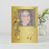Golden Garden 17e uitnodiging van de Birthday (Staand voorkant)